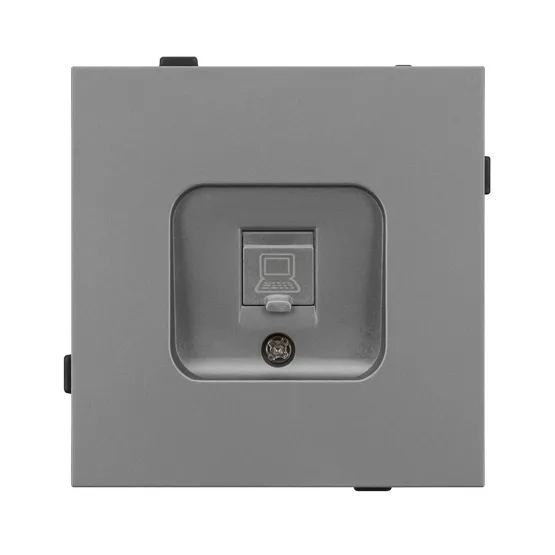 Фото #2 товара Механизм компьютерной розетки SCT-TENDO-MPC1-PL-GR (RJ-45, CAT6) (Arlight, Графитовый)
