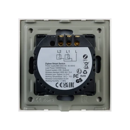 Фото #3 товара Выключатель сенсорный SWT-OMALI-S02-ZB-GD (250V, 10A, Zigbee) (Arlight, Стекло)
