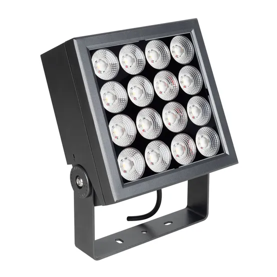 Фото #1 товара Прожектор KT-BLOCK-S220x220-50W RGBW-Day (Графит, 15x60 deg, 24V, DMX512) (Arlight, IP66 Металл, 3 года)