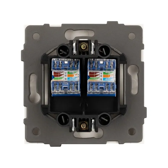Фото #3 товара Механизм компьютерной розетки двойной SCT-TENDO-MPC2-SFPL-GD (RJ-45, CAT6) (Arlight, Матовый песочный)