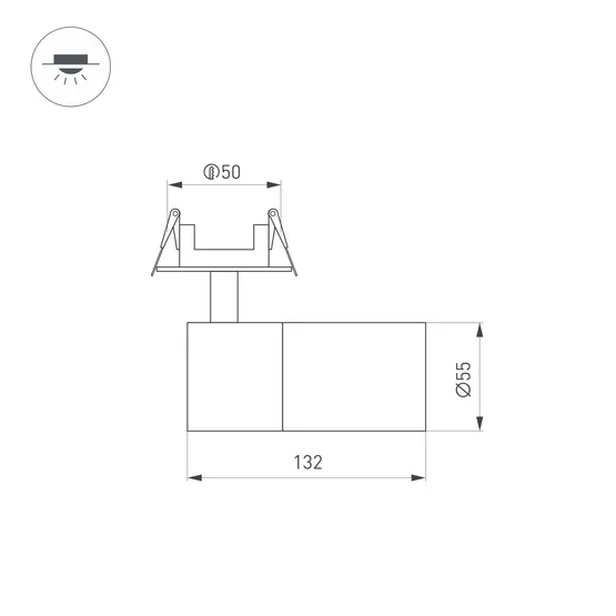 Фото #6 товара Светильник LGD-ARTEMIS-BUILT-FLAP-R55-12W Warm2700 (WH, 8-80 deg, 230V) (Arlight, IP20 Металл, 5 лет)