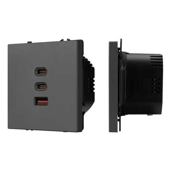 Фото #1 товара ARL NOBE USB Розетка тип А+С+С софт-тач серый базальт SCT-MUACC-SFPL-FC-GR (65W, QC3) (Arlight, -)