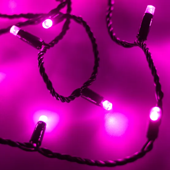 Фото #1 товара Светодиодная гирлянда ARD-STRING-CLASSIC-10000-BLACK-100LED-STD PINK (230V, 7W) (Ardecoled, IP65, 1 год)