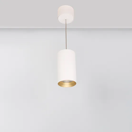 Фото #2 товара Светильник подвесной SP-POLO-R85-2-15W Day White 40deg (White, Gold Ring) (Arlight, IP20 Металл, 3 года)
