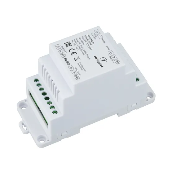 Фото #1 товара Усилитель SMART-DMX (12-36V, 2CH, DIN) (Arlight, IP20 Пластик, 5 лет)