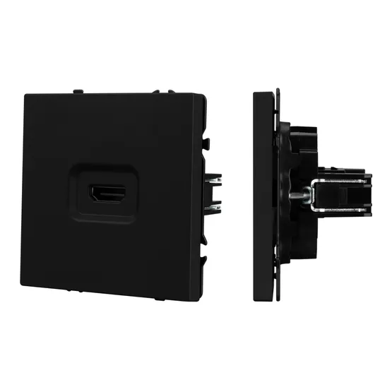 Фото #1 товара Механизм HDMI розетки SCT-NOBE-MHD1-SFPL-BK (Arlight, Черный оникс)