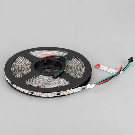 Фото #3 товара Светодиодная лента SPI-5000SE-5060-60 12V Cx3 RGB (10mm, 14.4W/m, IP65) (Arlight, Закрытый, IP65)