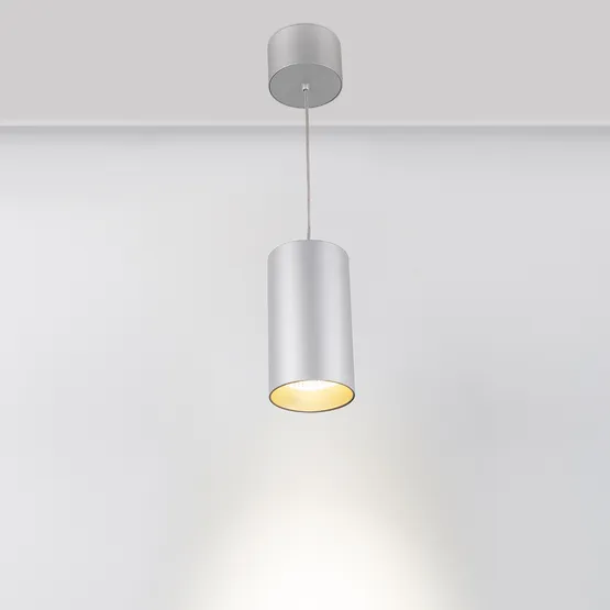 Фото #2 товара Светильник подвесной SP-POLO-R85-2-15W Day White 40deg (Silver, Gold Ring) (Arlight, IP20 Металл, 3 года)