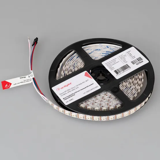 Фото #4 товара Светодиодная лента SPI-B96-10mm 12V RGB-PX1-BPT (13 W/m, IP20, 5060, 5m) (Arlight, Открытый)