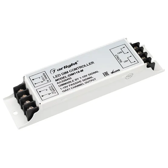 Фото #1 товара Диммер DIM118-M (12-24V, 10A, 1-10V) (Arlight, IP20 Металл, 2 года)