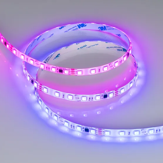 Фото #2 товара Светодиодная лента герметичная SPI-SE-B60-10mm 24V RGB-PX6-BPT (12 W/m, IP65, 5060, 5m) (Arlight, бегущий огонь)