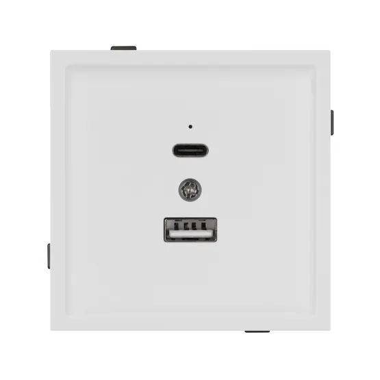Фото #3 товара Механизм USB розетки SCT-TENDO-MUAC-SFPL-WH (5V, 3A, QC3) (Arlight, Матовый белый)