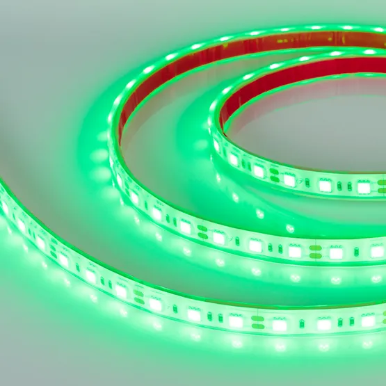 Фото #2 товара Светодиодная лента RTW 2-5000PGS 12V Green 2x (5060, 300 LED, LUX) (Arlight, 14.4 Вт/м, IP67)