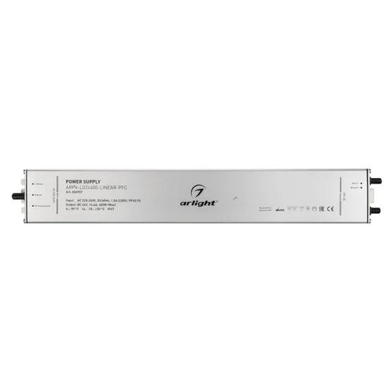 Фото #3 товара Блок питания ARPV-LG24400-LINEAR-PFC (24V, 16.6A, 400W) (Arlight, IP67 Металл, 5 лет)