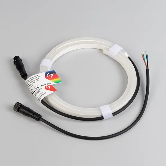Фото #2 товара Светодиодная лента герметичная WAVE-SIDE-PU-H120-06x12mm 24V RGB (8 W/m, IP68, 1m, wire x1) (Arlight, Вывод прямой, 3 года)