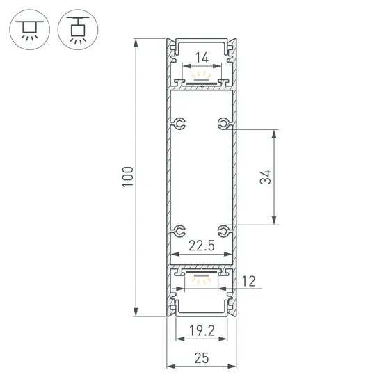 Фото #3 товара Профиль SL-LINE-25100-DUAL-2500 MINT (Arlight, Алюминий)