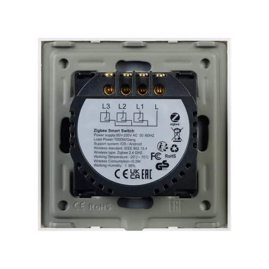 Фото #3 товара Выключатель сенсорный SWT-OMALI-S03-ZB-GD (250V, 10A, Zigbee) (Arlight, Стекло)