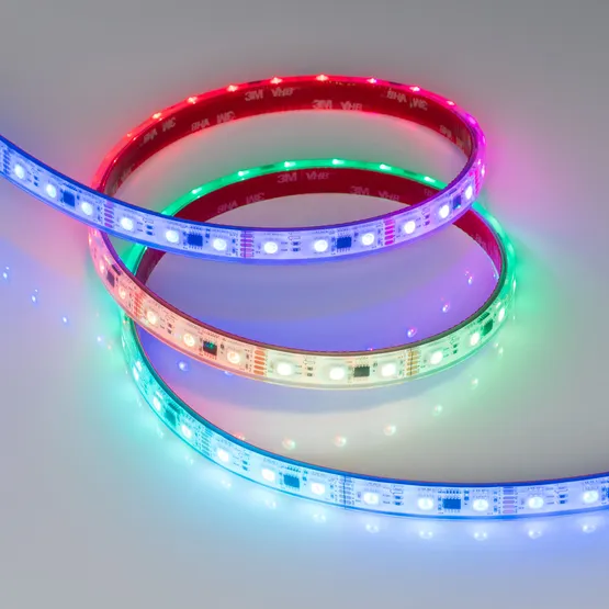 Фото #2 товара Светодиодная лента герметичная DMX-PS-B60-12mm 12V RGB-PX3 (14 W/m, IP67, 5060, 5m) (Arlight, -)
