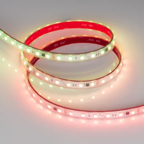 Фото #4 товара Светодиодная лента герметичная SPI-PFS-B60-12mm 24V RGB-PX6-BPT (12 W/m, IP68, 5060, 5m) (Arlight, бегущий огонь)