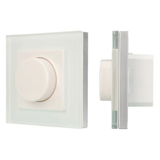 Фото #1 товара Панель SMART-P89-DIM-IN White (230V, 1.2A, TRIAC, Rotary, 2.4G) (Arlight, Пластик)