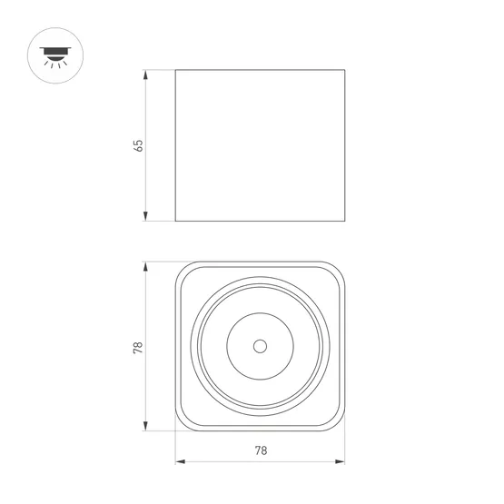 Фото #6 товара Светильник SP-DICE-S78x78-10W Day4000 (BK, 24 deg, 230V) (Arlight, IP54 Металл, 5 лет)