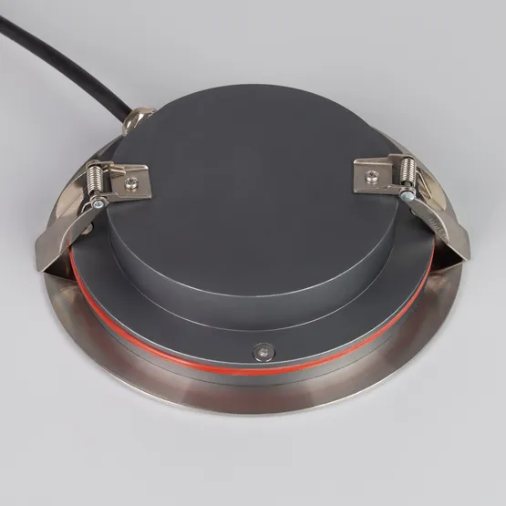 Фото #4 товара Светильник ART-GROUND-SLIM-R160-15W Warm3000 (SL, 30 deg, 24V) (Arlight, IP67 Металл, 3 года)