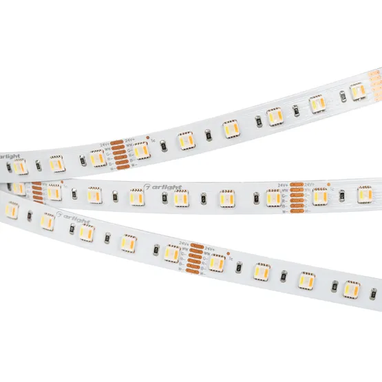 Фото #3 товара Светодиодная лента RT-B60-12mm 24V RGBW-MIX-5-in-1 (20 W/m, IP20, 5060, 5m) (Arlight, RGB-CCT, RGB-MIX, RGB-White MIX)
