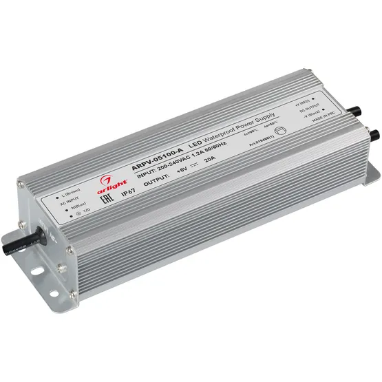 Фото #1 товара Блок питания ARPV-05100-A (5V, 20.0A, 100W) (Arlight, IP67 Металл, 3 года)