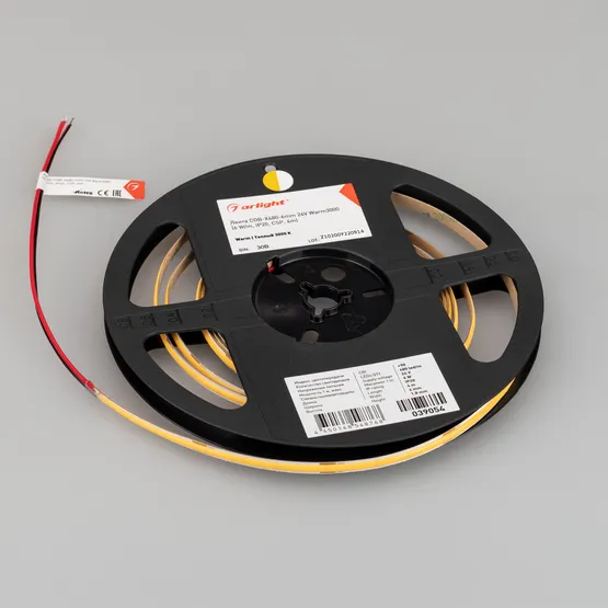 Фото #3 товара Светодиодная лента COB-X480-6mm 24V Warm3000 (6 W/m, IP20, CSP, 5m) (Arlight, -)