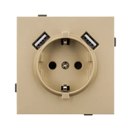 Фото #2 товара Механизм розетки с USB зарядкой SCT-TENDO-MUAA-SFPL-GD (230V, 16A) (Arlight, Матовый песочный)