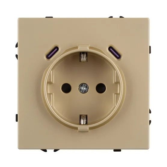 Фото #3 товара Механизм розетки с USB зарядкой SCT-NOBE-MUCC-SFPL-GD (230V, 16A) (Arlight, -)