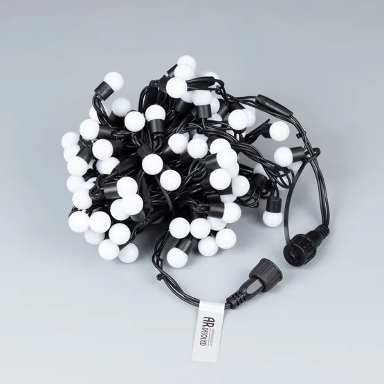 Фото #2 товара Светодиодная гирлянда ARD-BALL-CLASSIC-D17.5-10000-BLACK-100LED WARM (230V, 7W) (Ardecoled, IP65)