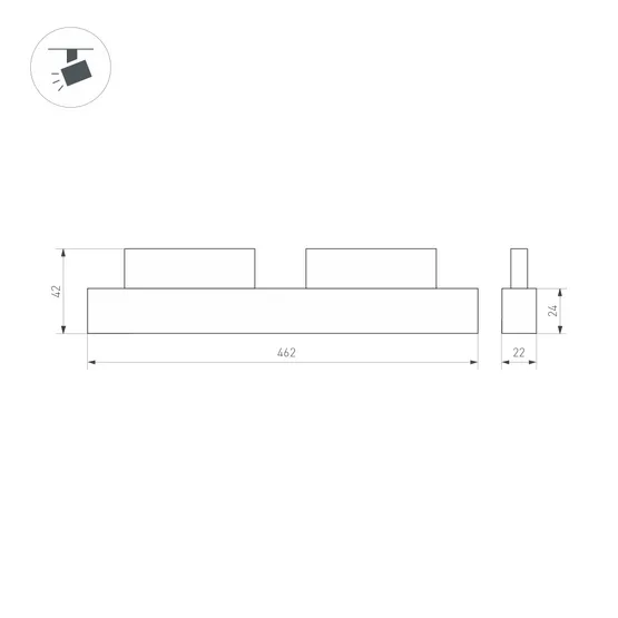 Фото #2 товара Светильник MAG-ORIENT-FLAT-L465-16W Day4000-MIX (WH, 100 deg, 48V, TUYA Zigbee) (Arlight, IP20 Металл, 5 лет)