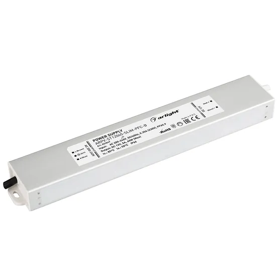 Фото #1 товара Блок питания ARPV-ST12060-SLIM-PFC-B (12V, 5.0A, 60W) (Arlight, IP67 Металл, 3 года)