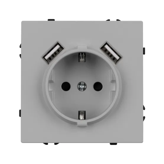 Фото #4 товара ARL NOBE Розетка зк со шторками с USB тип А+А софт-тач никель SCT-MUAA-SFPL-IS (250V, 16A) (Arlight, -)