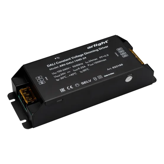 Фото товара Блок питания ARV-DALI-150D-24 (24V, 6,25A, 150W, DALI, PFC) (Arlight, IP20 Металл, 2 года)