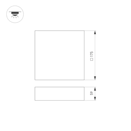 Фото #5 товара Светильник SP-QUADRO-S175x175-16W Warm3000 (WH, 120 deg, 230V) (Arlight, IP40 Металл, 3 года)