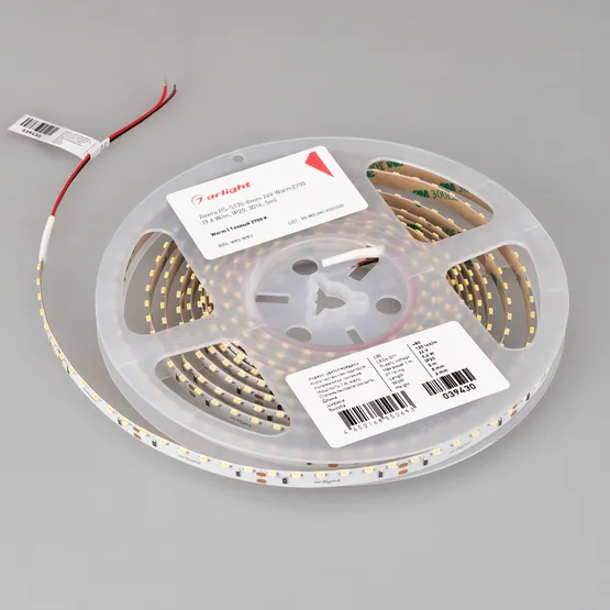 Фото #3 товара Светодиодная лента RS-S120-8mm 24V Warm2700 (9.6 W/m, IP20, 3014, 5m) (Arlight, боковое свечение)