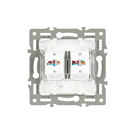 Фото #2 товара Механизм компьютерной розетки двойной SCT-MPC2-PL-WH (RJ-45, CAT6) (Arlight, -)