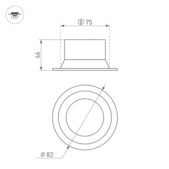 Фото #7 товара Светильник MS-BREEZE-BUILT-R82-9W Warm3000 (WH, 85 deg, 230V) (Arlight, IP20 Металл, 3 года)