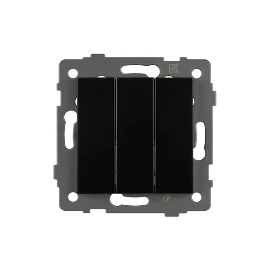 Фото #2 товара Механизм выключателя трехклавишный непроходной SWT-MK03-PL-BK-V (250V, 10A) (Arlight, -)