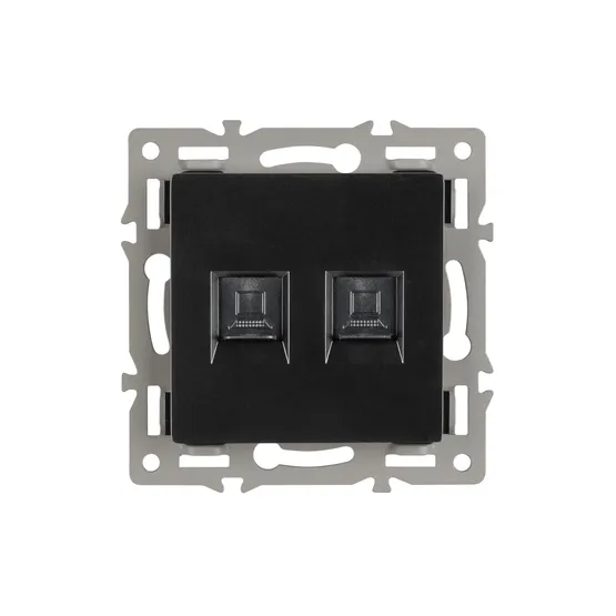 Фото #2 товара Механизм компьютерной розетки двойной SCT-MPC2-PL-BK (RJ-45, CAT6) (Arlight, -)