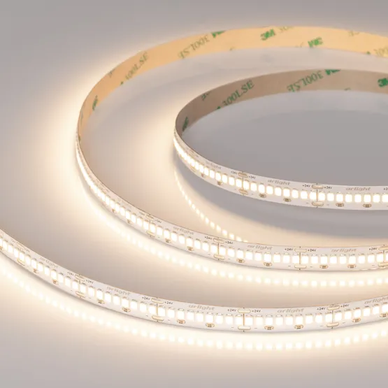 Фото #1 товара Светодиодная лента ULTRA-A288-10mm 24V Warm3000 (17 W/m, IP20, 5m) (Arlight, высок.эфф.200 лм/Вт)