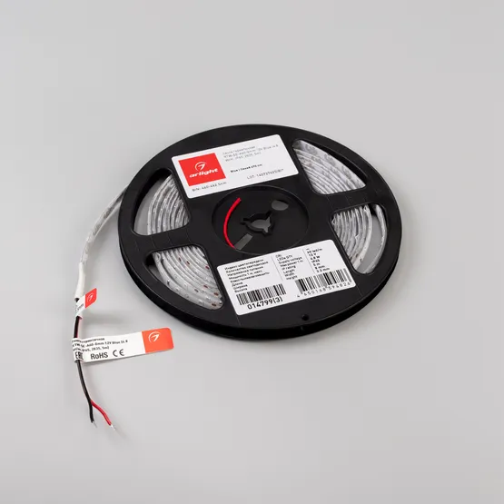 Фото #2 товара Светодиодная лента герметичная RTW-SE-A60-8mm 12V Blue (4.8 W/m, IP65, 2835, 5m) (Arlight, 4.8 Вт/м, IP65)
