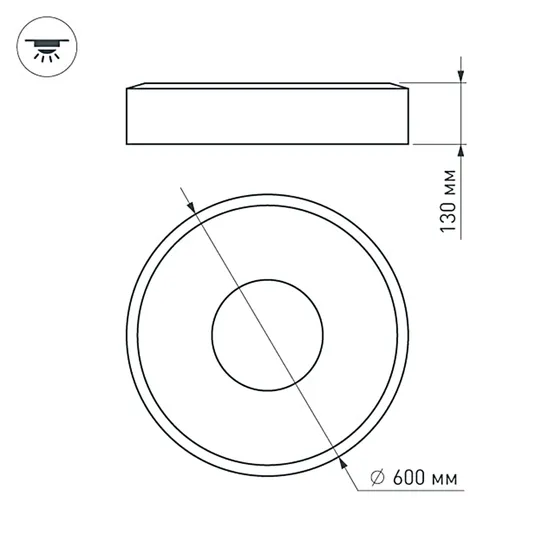 Фото #6 товара Светильник SP-TOR-RING-SURFACE-R600-42W Day4000 (WH, 120 deg) (Arlight, IP20 Металл, 3 года)