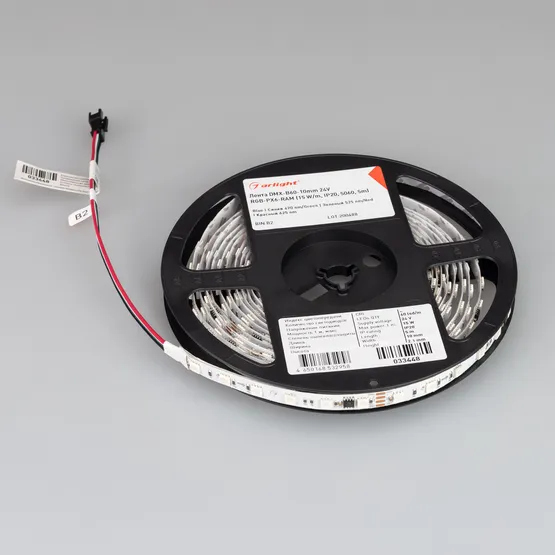 Фото #5 товара Светодиодная лента DMX-B60-10mm 24V RGB-PX6 (15 W/m, IP20, 5060, 5m) (Arlight, -)