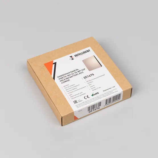 Фото #4 товара INTELLIGENT ARLIGHT Кнопочная панель KINETIC-801-22-1G-WP-SUF Gold (No battery, IP67, 433Mhz) (IARL, IP67 Пластик, 3 года)