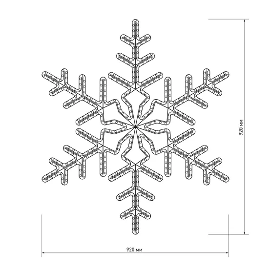 Фото #3 товара Фигура светодиодная ARD-SNOWFLAKE-M3-920x920-432LED White (230V, 27W) (Ardecoled, IP65, 1 год)