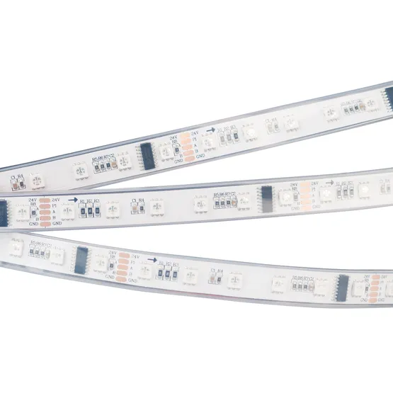 Фото #1 товара Светодиодная лента DMX-5000P-5060-60 24V Cx6 RGB (14mm, 12.5W, IP66) (Arlight, Закрытый, IP66)