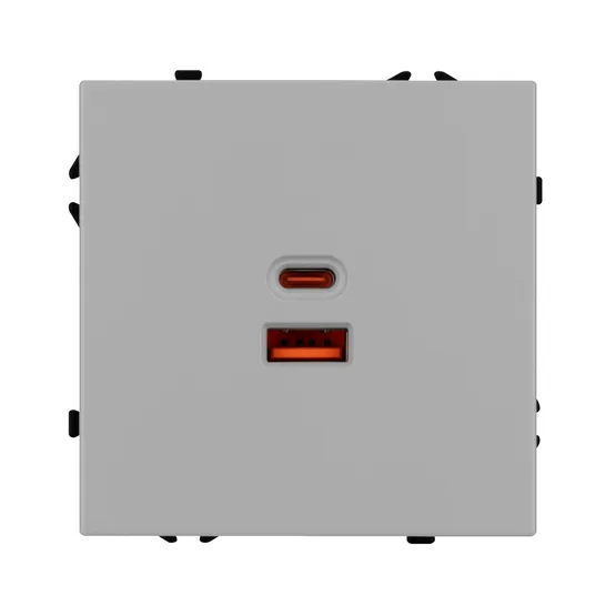 Фото #2 товара ARL NOBE USB Розетка тип A+C софт-тач никель SCT-MUAC-SFPL-FC-IS (65W, QC3) (Arlight, -)